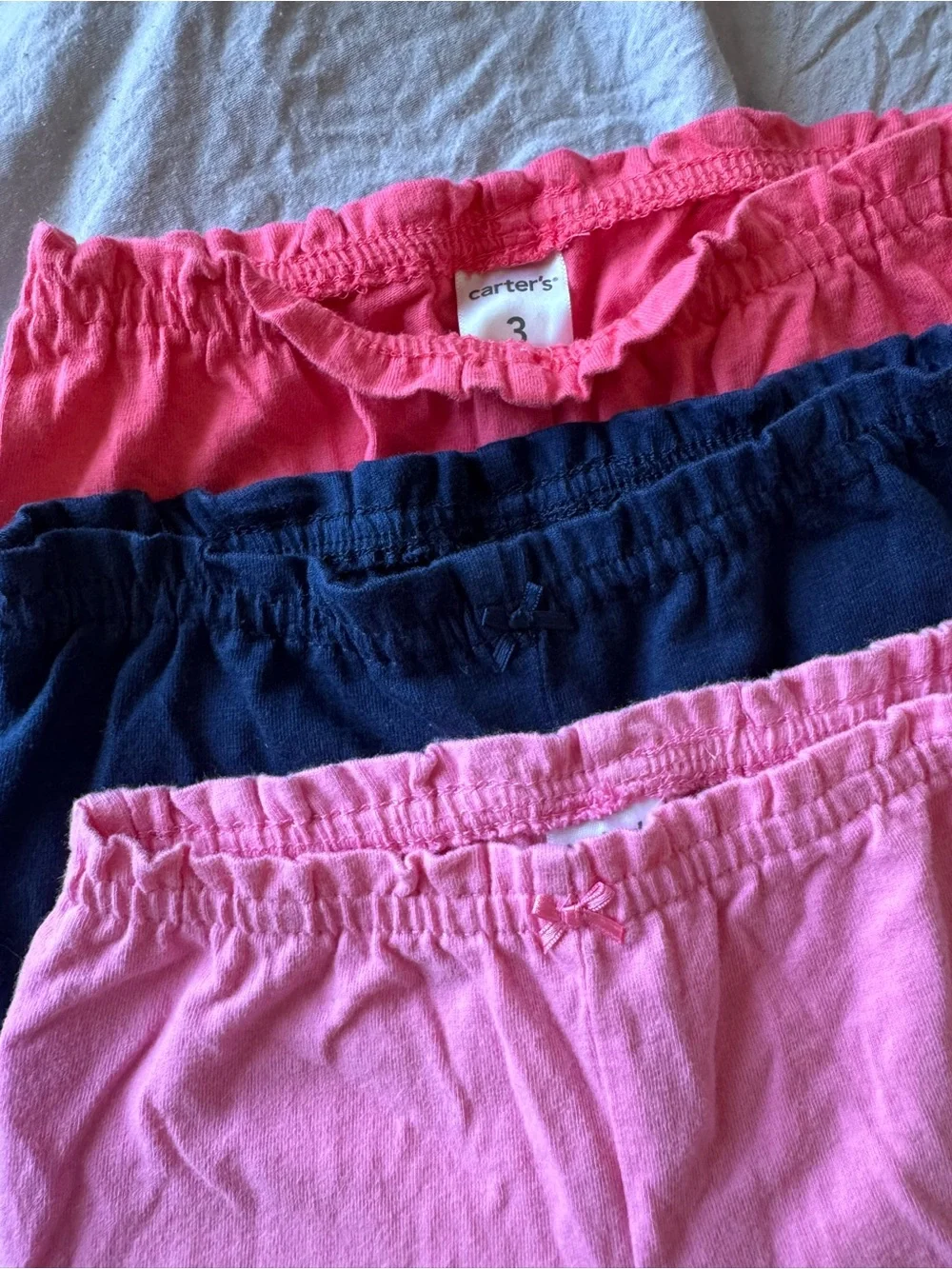 Carter’s Elastic-Waist Cotton Pants - Pink, Hot Pink & Navy